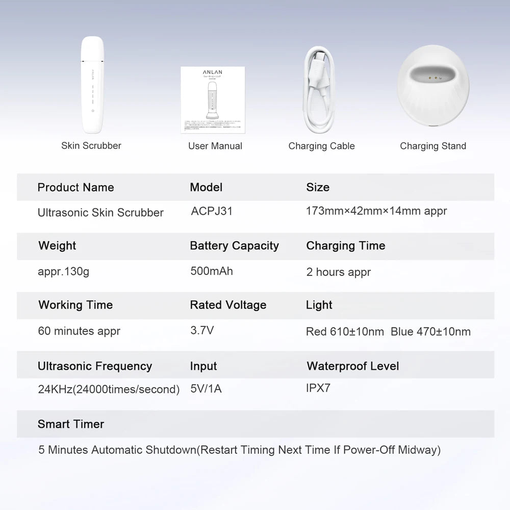 Ultrasonic Skin Scrubber – EMS Lifting & Deep Pore Cleansing