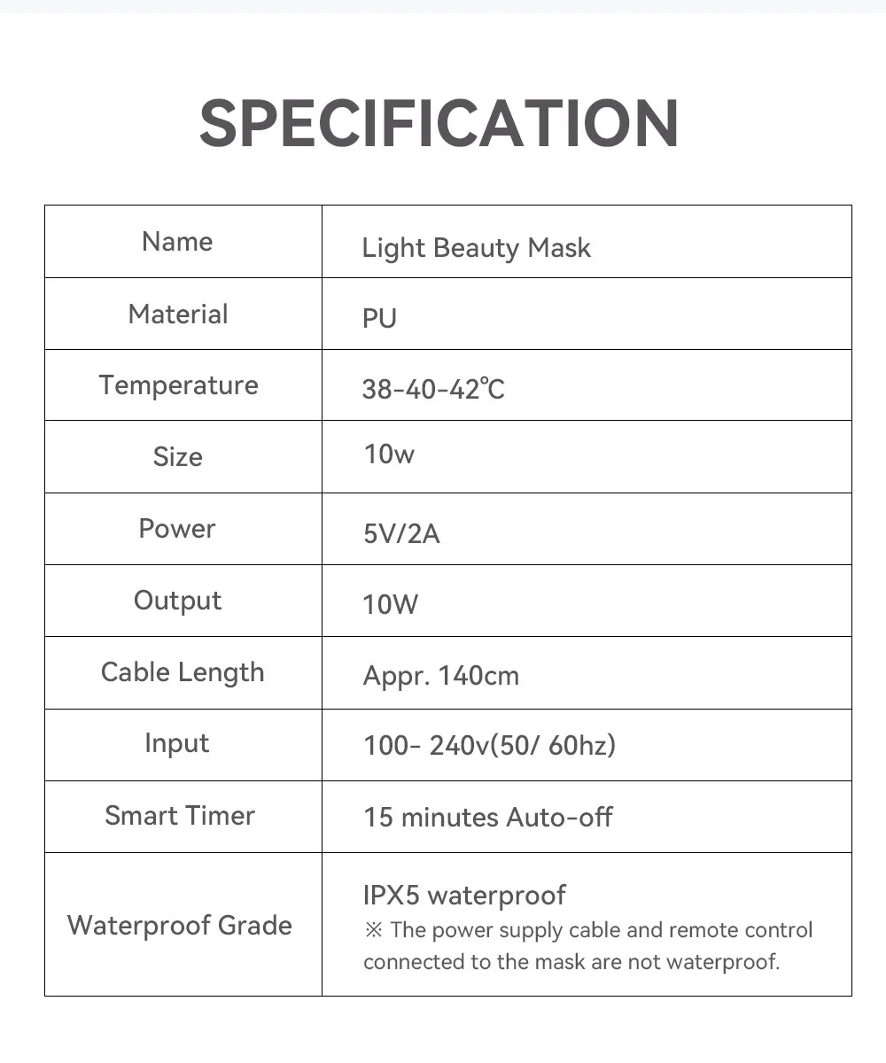 5-Color LED Facial Mask – Anti-Aging, Skin Brightening & Rejuvenation