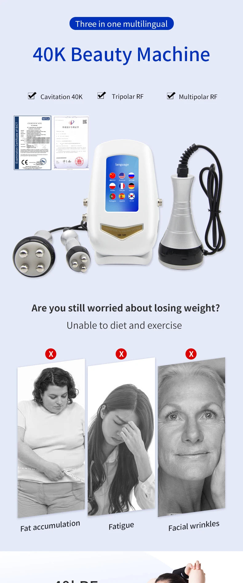 40K Ultrasonic Cavitation & RF Slimming Machine – Fat Burn & Body Shaping