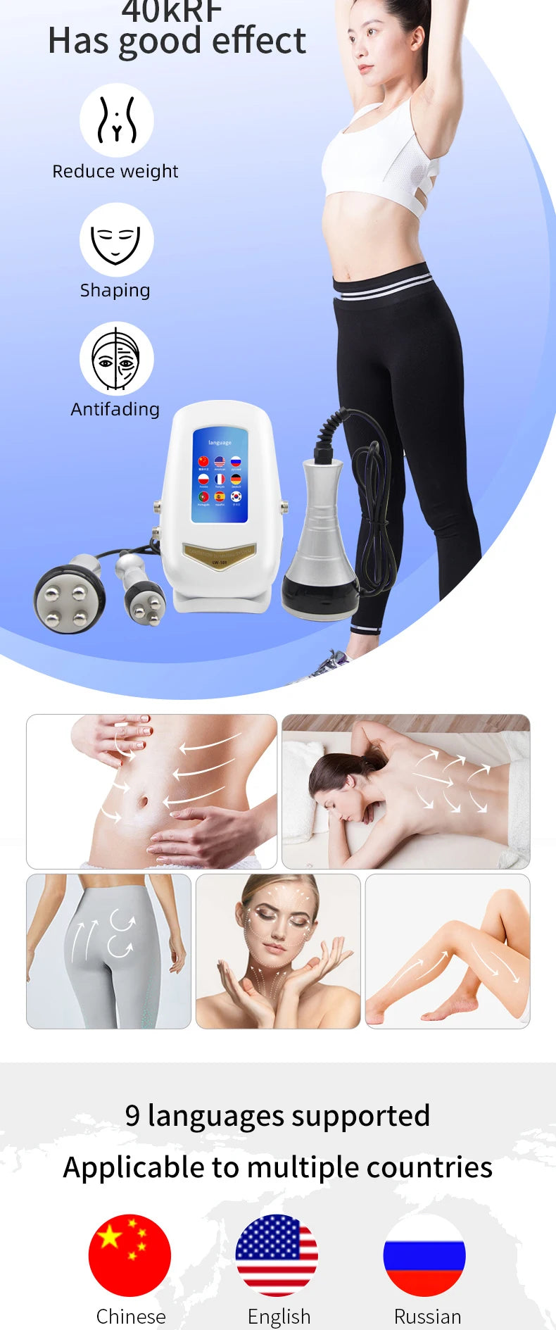 40K Ultrasonic Cavitation & RF Slimming Machine – Fat Burn & Body Shaping