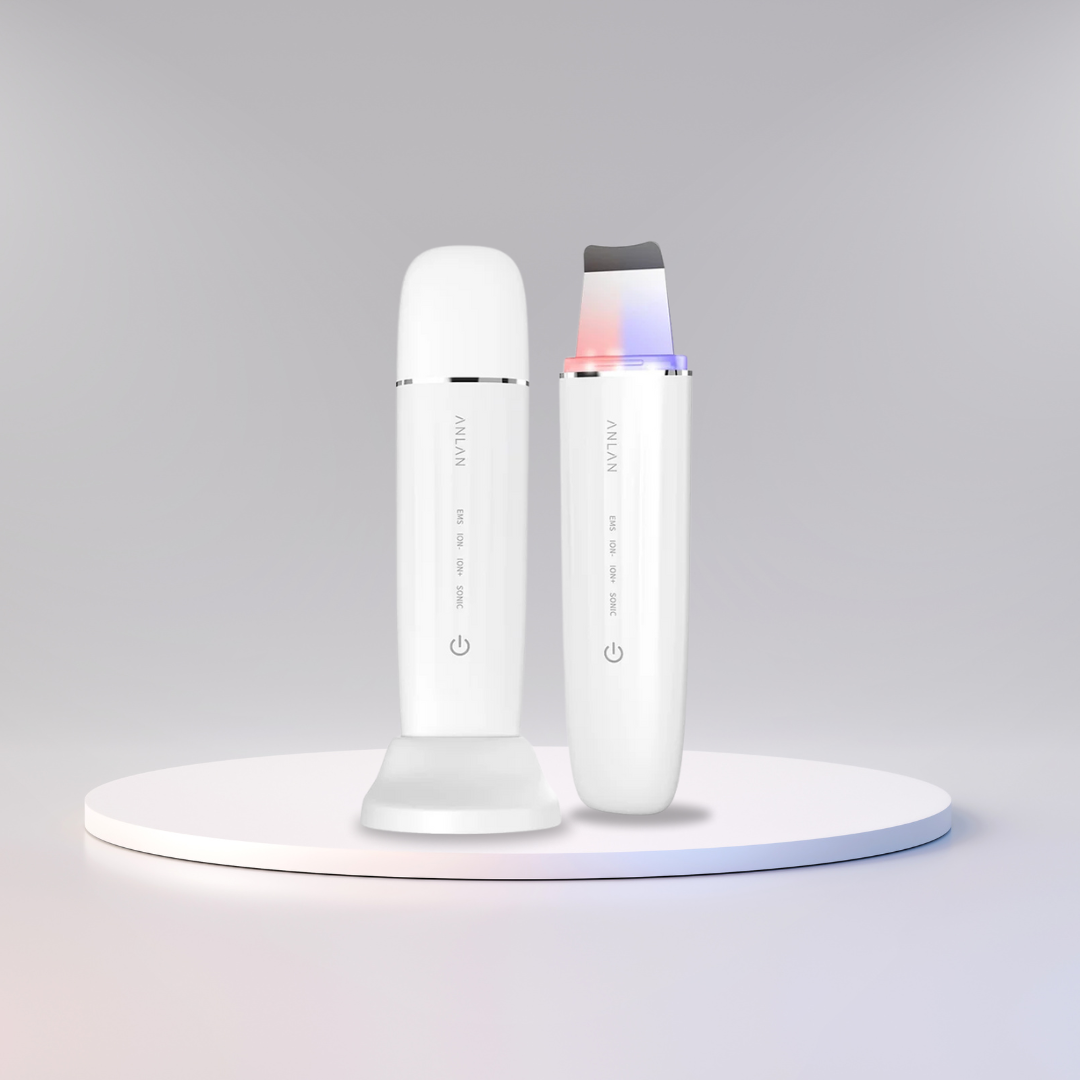 Ultrasonic skin scrubber by T.T.T Eira Beauty, designed for deep pore cleansing, EMS lifting, and gentle skin exfoliation