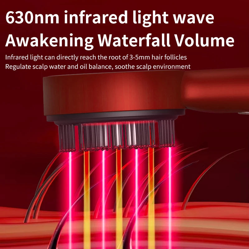 Electric Vibration Scalp Massager – Red Light Therapy & Hair Growth Comb