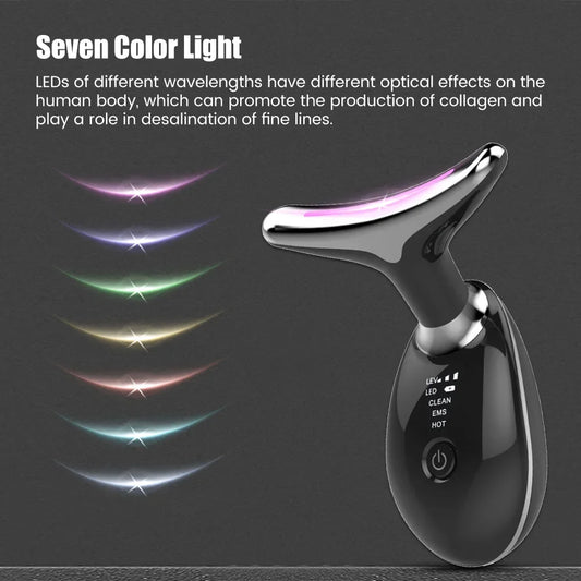 EMS Face & Neck Lift Device by T.T.T Eira Beauty with LED therapy and anti-wrinkle massager for smoother, firmer skin.