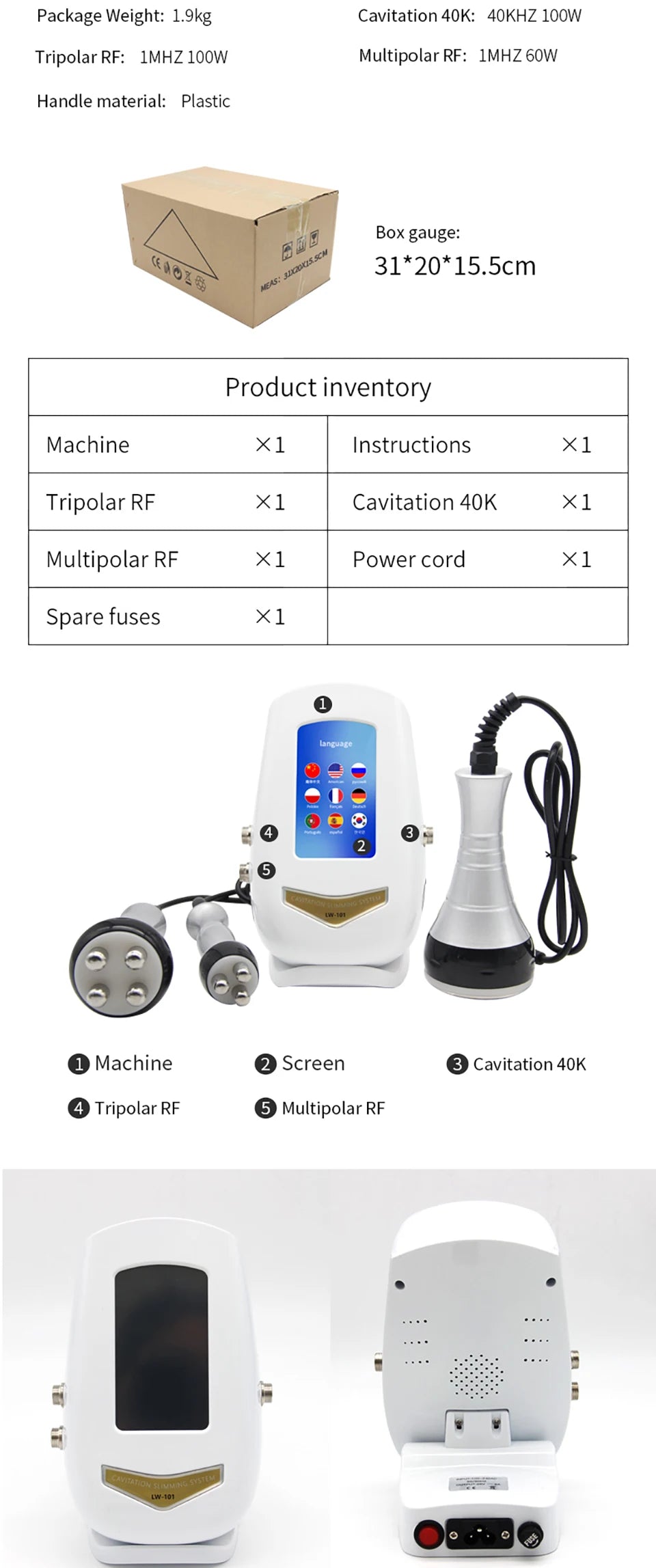 40K Ultrasonic Cavitation & RF Slimming Machine – Fat Burn & Body Shaping