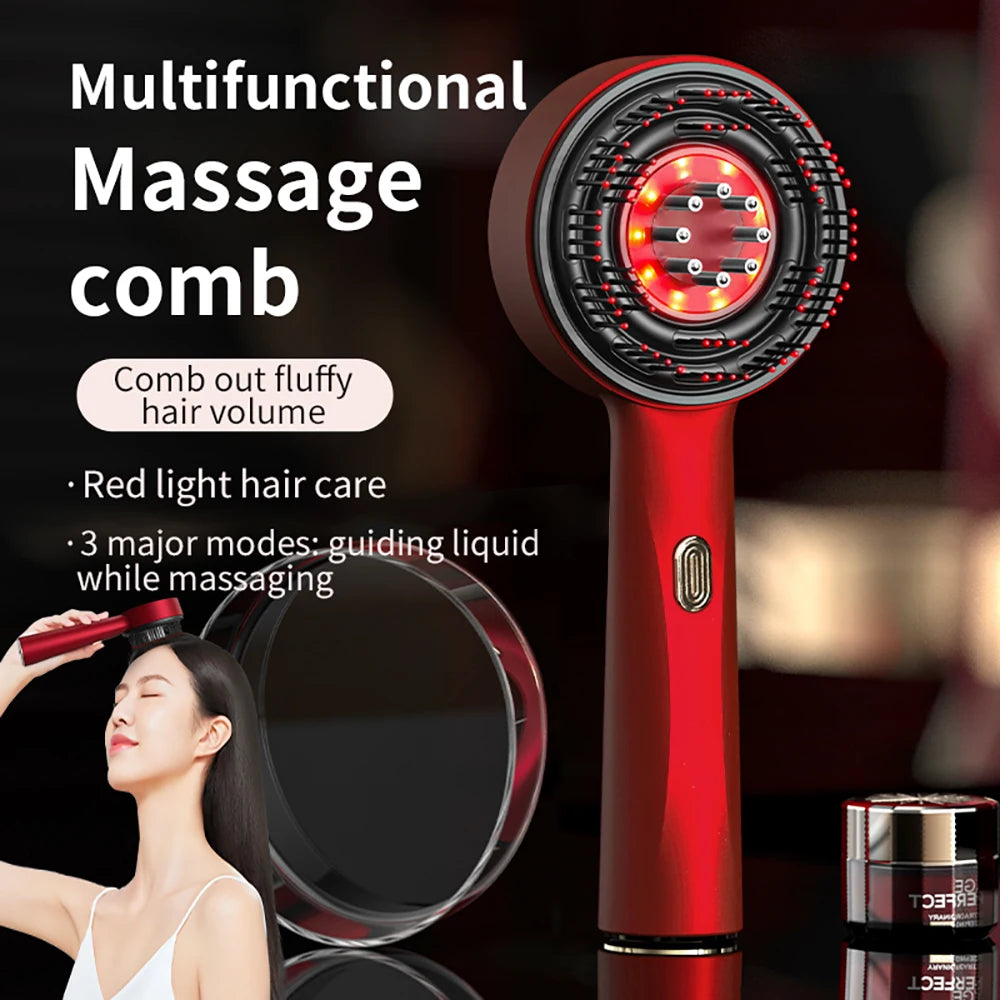 Electric Vibration Scalp Massager – Red Light Therapy & Hair Growth Comb
