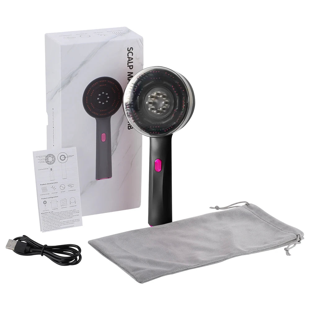 Electric Vibration Scalp Massager – Red Light Therapy & Hair Growth Comb