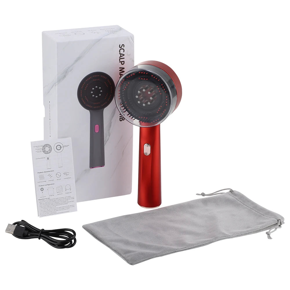 Electric Vibration Scalp Massager – Red Light Therapy & Hair Growth Comb